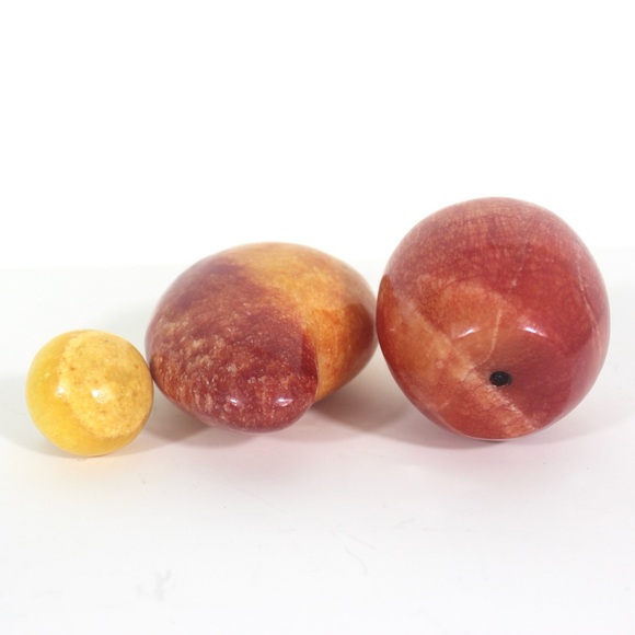 Vintage Summer Fruit Carved from Stone Apple Mango Plum, Set of Three - Picture 6 of 10